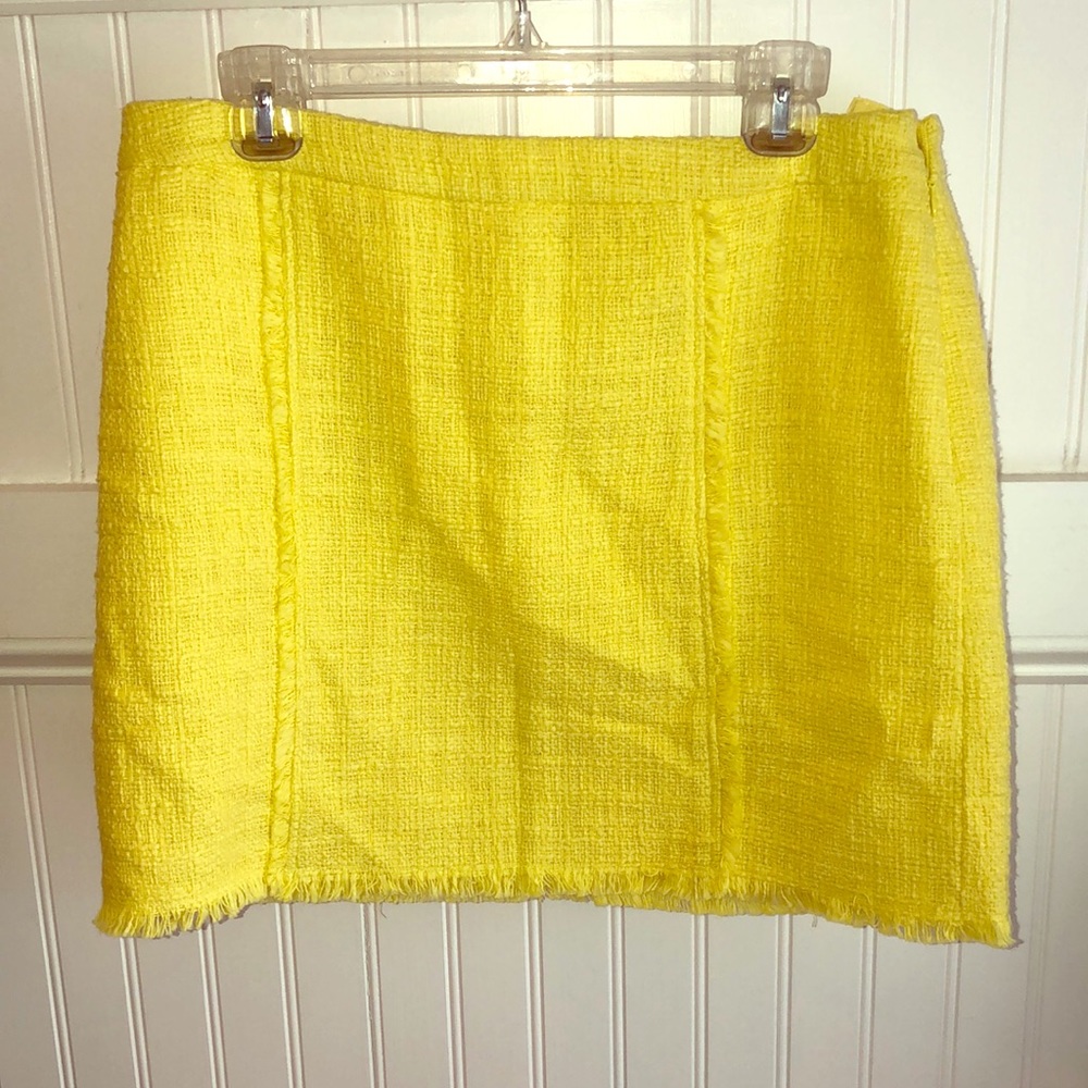 Kenar Bright Yellow Tweed Skirt